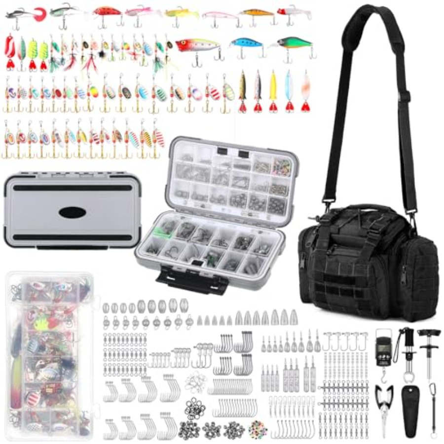 Fishing Equipment Gifts - 464 Pcs Fishing Backpack with Tackle