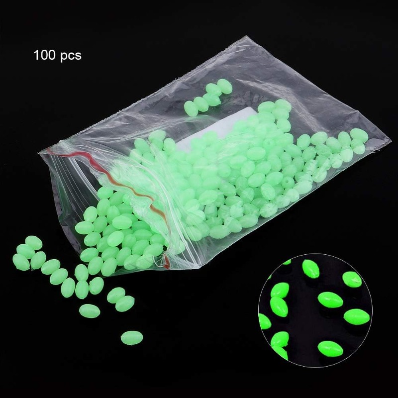 100pcs/lot Oval Night Luminous - Fishing Equipment On Sale avaliação e preço