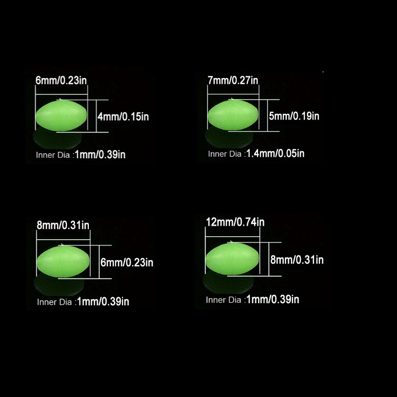 100pcs/lot Oval Night Luminous - Fishing Equipment On Sale avaliação e preço