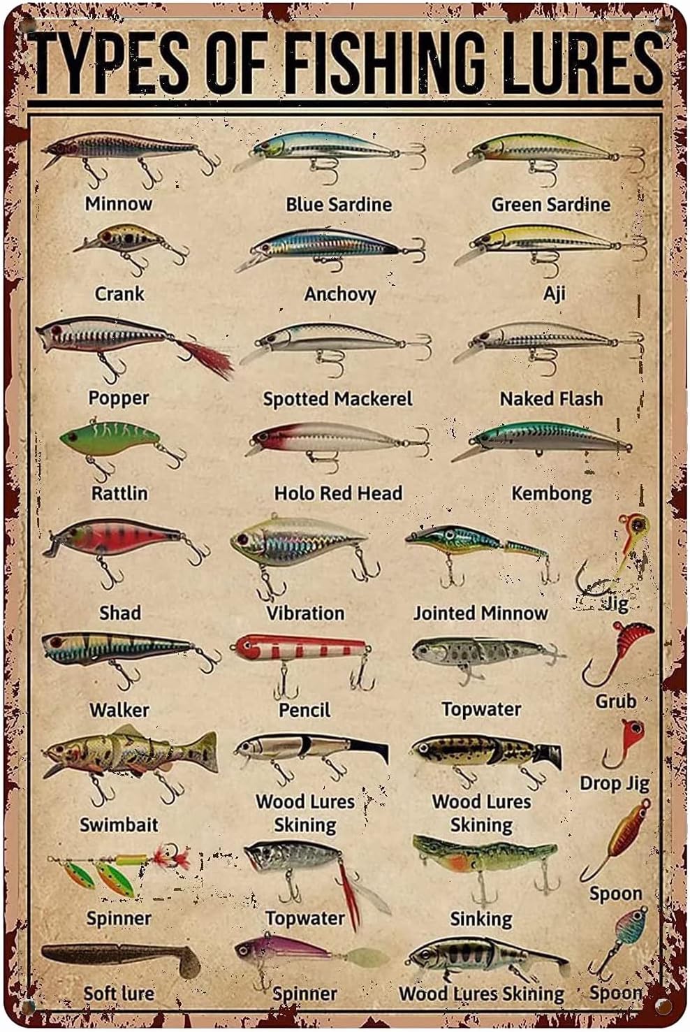 1d,TYPES OF FISHING LURES Know - Fishing Equipment Usa avaliação e preço
