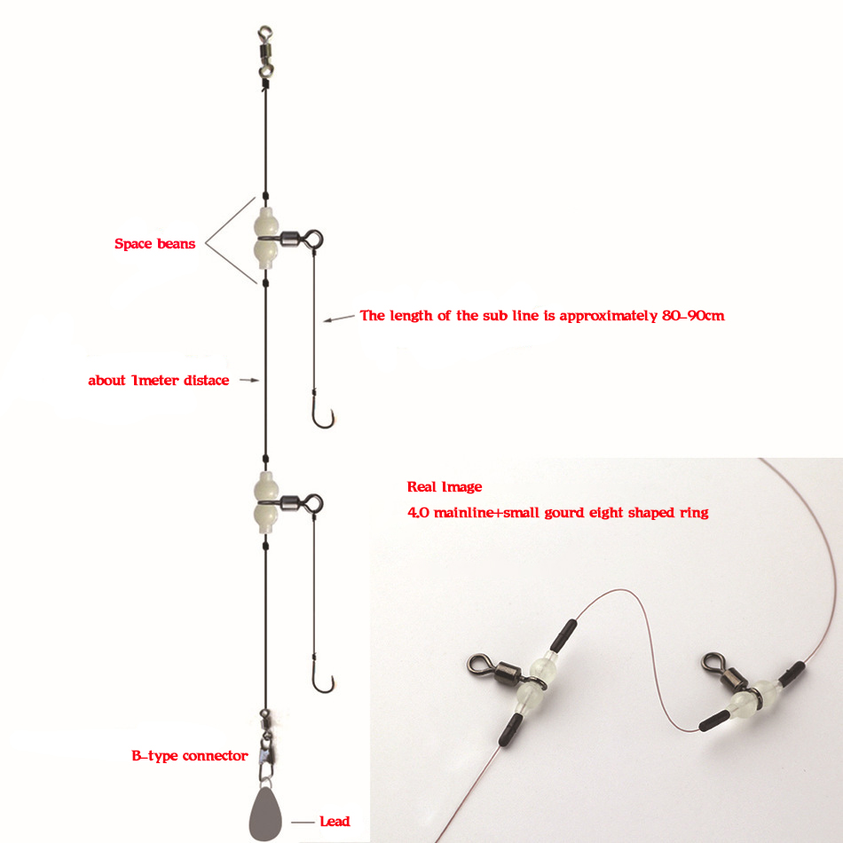 MNFT 100Pcs Luminous 3 Way Dur - Fishing Equipment On Sale avaliação e preço