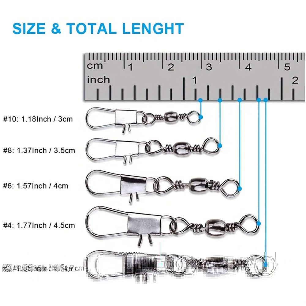 100Pcs/Lot 4#6#8#10#12# Swivel - Fishing Equipment Basics avaliação e preço
