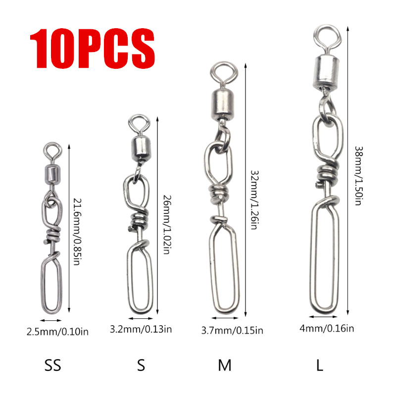 10Pcs Stainless Steel Quick Sn - Fishing Equipment Set avaliação e preço