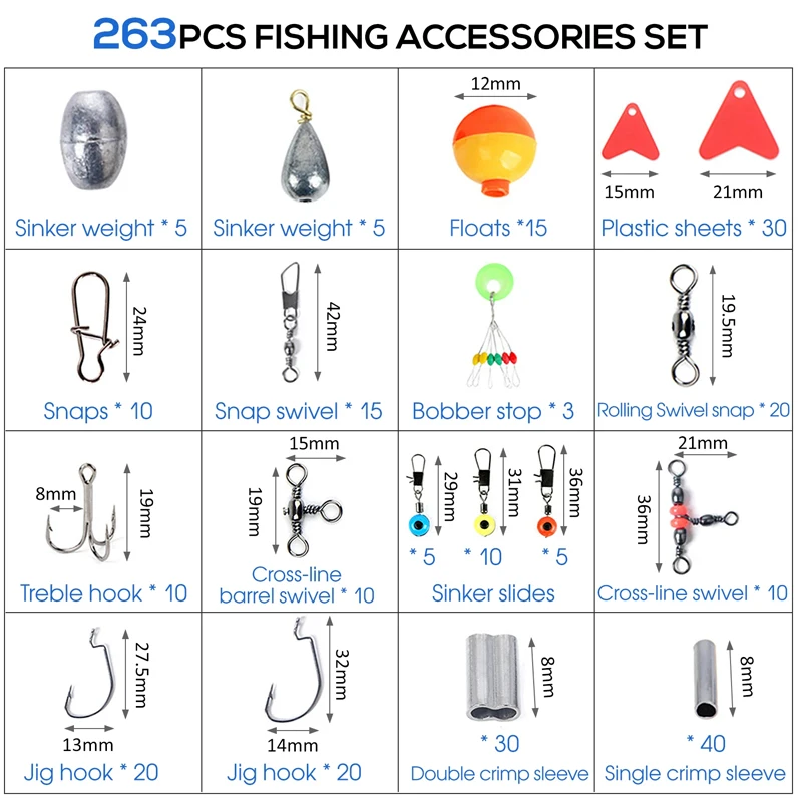 263pcs Outdoor Fishing Accesso - Fishing Equipment Set avaliação e preço
