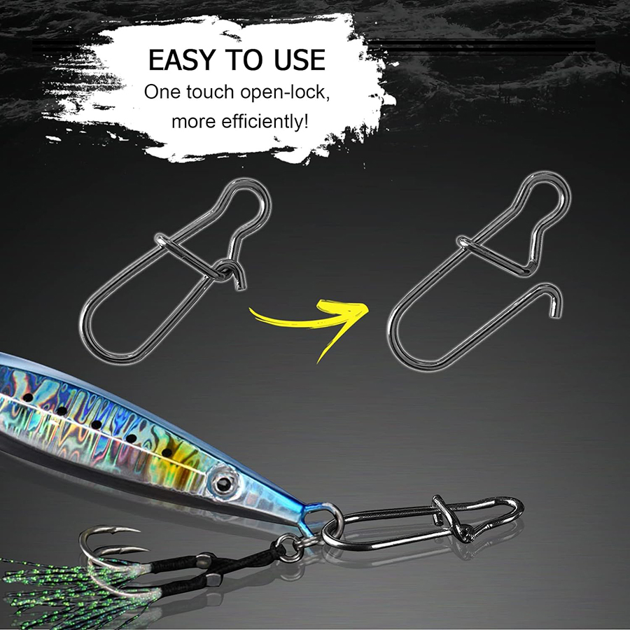 50Pcs Crankbait Snaps Stainles - Fishing Equipment Basics avaliação e preço
