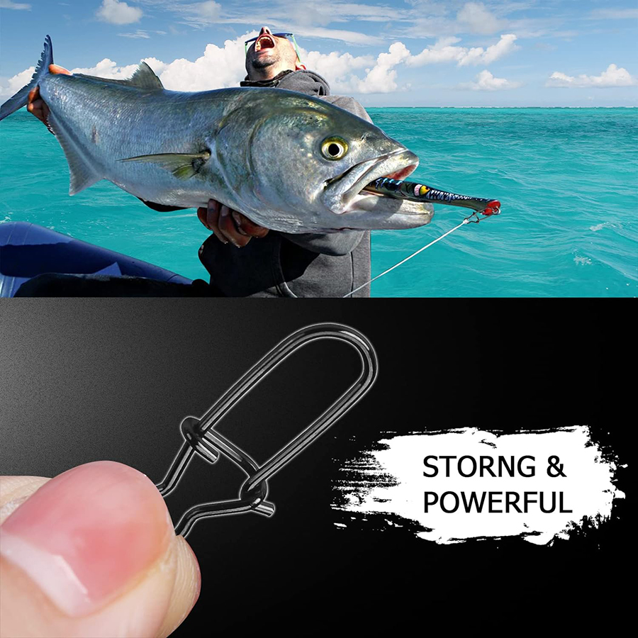 50Pcs Crankbait Snaps Stainles - Fishing Equipment Basics avaliação e preço