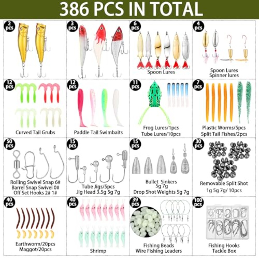 393 Pcs Fishing Gifts for Men  - Fishing Equipment Gifts avaliação e preço