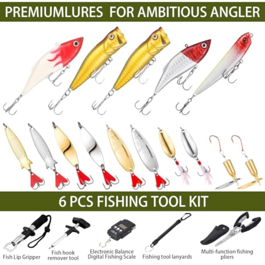 393 Pcs Fishing Gifts for Men  - Fishing Equipment Gifts avaliação e preço