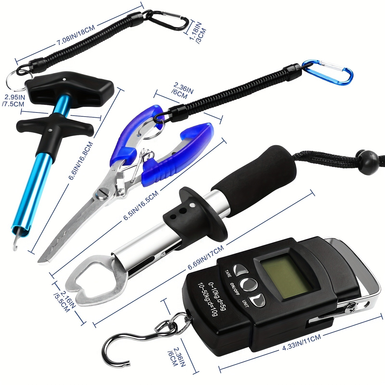 7Pcs Foldable Stainless Steel  - Fishing Equipment Set avaliação e preço