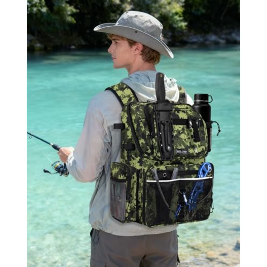 Fishing Backpack with Rod Hold - Fishing Equipment Rod avaliação e preço